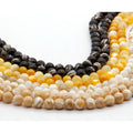 Wholesale Loose Pearl Gemstone Natural  4mm-12mm Gold Mother of Pearl Round Beads Mother Pearl Beads for Fashion Jewelry Making