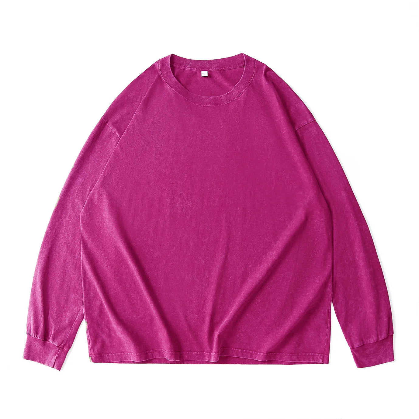 230g Custom High Quality Men's Women's 100% Cotton Long Sleeve T-Shirt Retro Vintage Blank Washed Old Effect Heavy Cotton