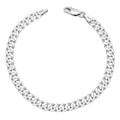 Wholesale Sterling 925 Silver Bracelet 5mm Flat Cuban Link Chain Bracelet Fashion Bracelets Men
