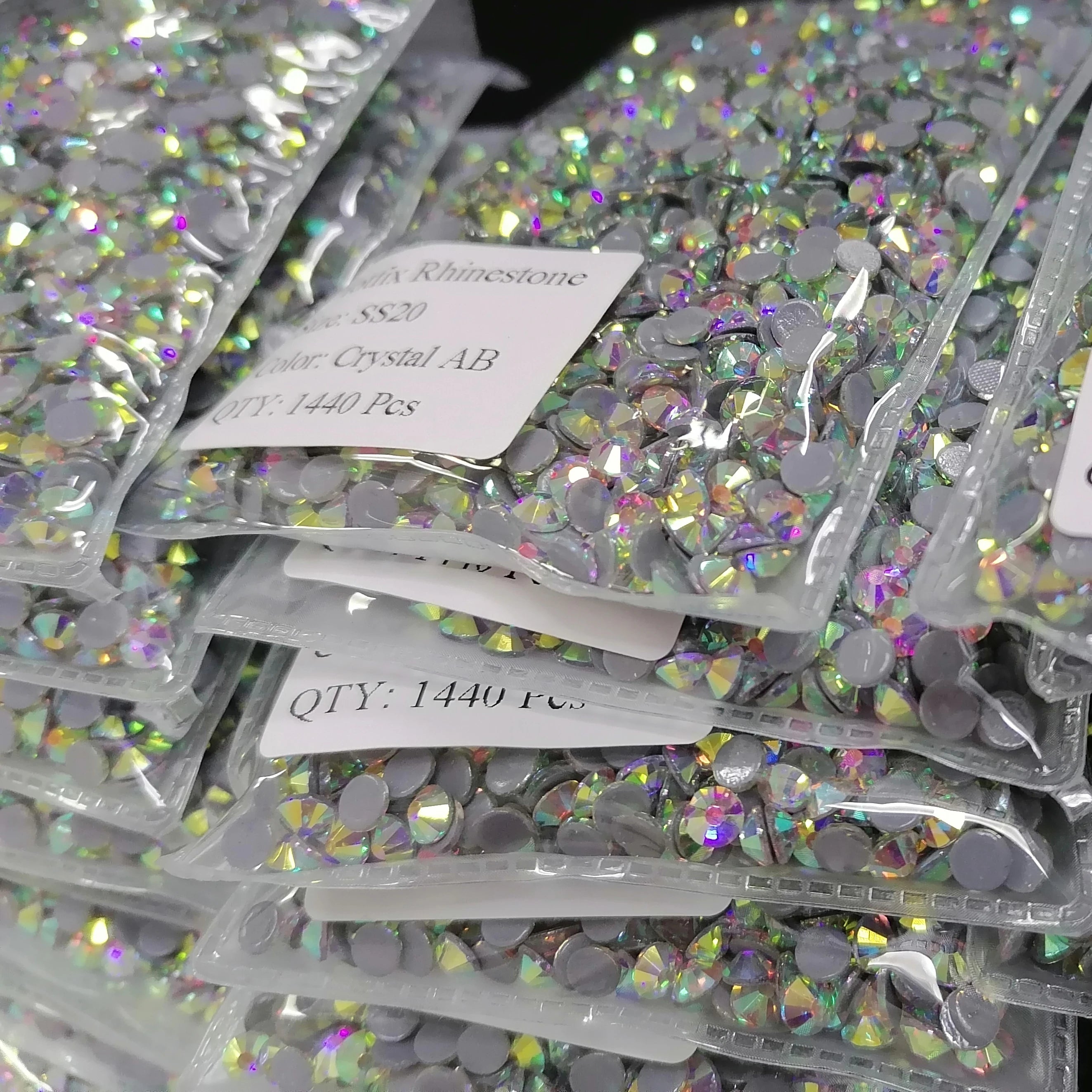 SS6 Wholesale Charms Crystal AB Hot Fix Flatback Rhinestones Bulk for Clothes DIY Loose Glass Glue Back Hotfix Rhinestones
