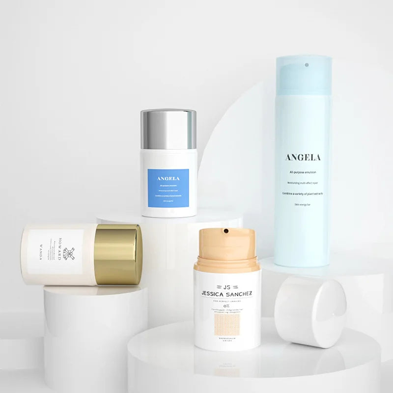 White 30ml 50ml 80ml 100ml Airless Plastic Facial Lotion Bottles Pump Sprayer Vacuum Cosmetic Containers for Skincare Face Wash