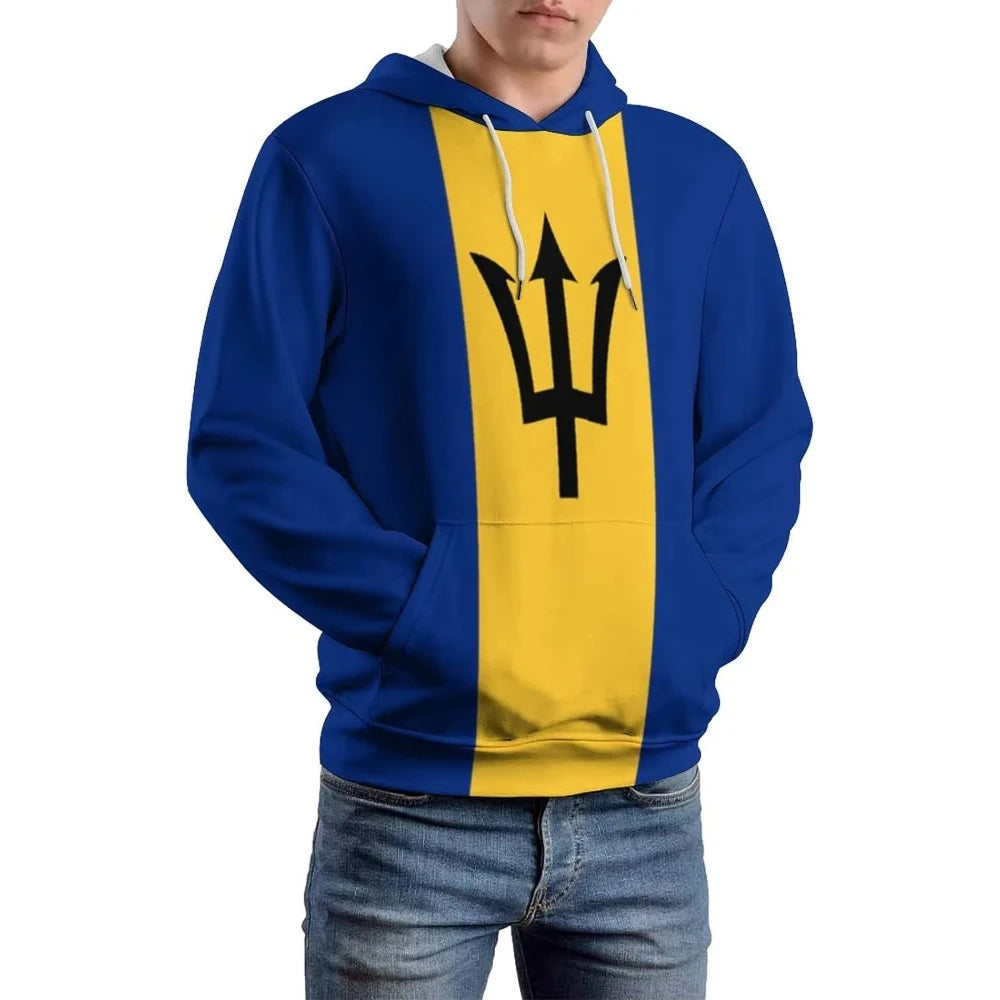 Fitspi Barbados Hoodies Wholesale Country Unisex Flag 3d Printed Long Sleeve Pullovers Sweatshirt