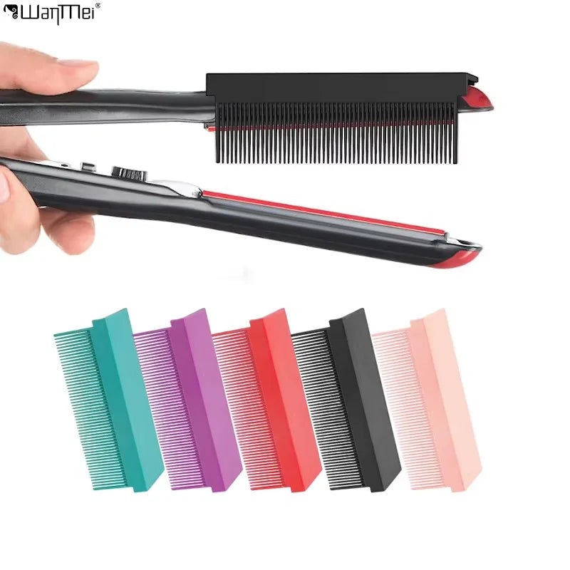 Wanmei Carbon Fiber Plastic Comb That Attaches to Flat Iron Removable Comb Attachment for Hair Straightener Flatiron Comb
