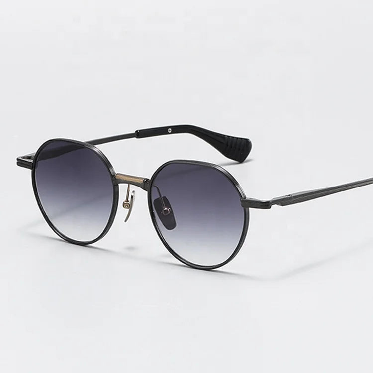 2024 New Styles Sunglasses Retro Titanium Vintage Luxury Female Sun Glasses Shades UV400 Round Gafas De Sol De Titanio