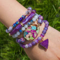 Fashion Bohemian Style Handmade Jewelry Natural Stone Crystal Glass Bracelet Big Stone Charm Star Pendant Stack Bracelet