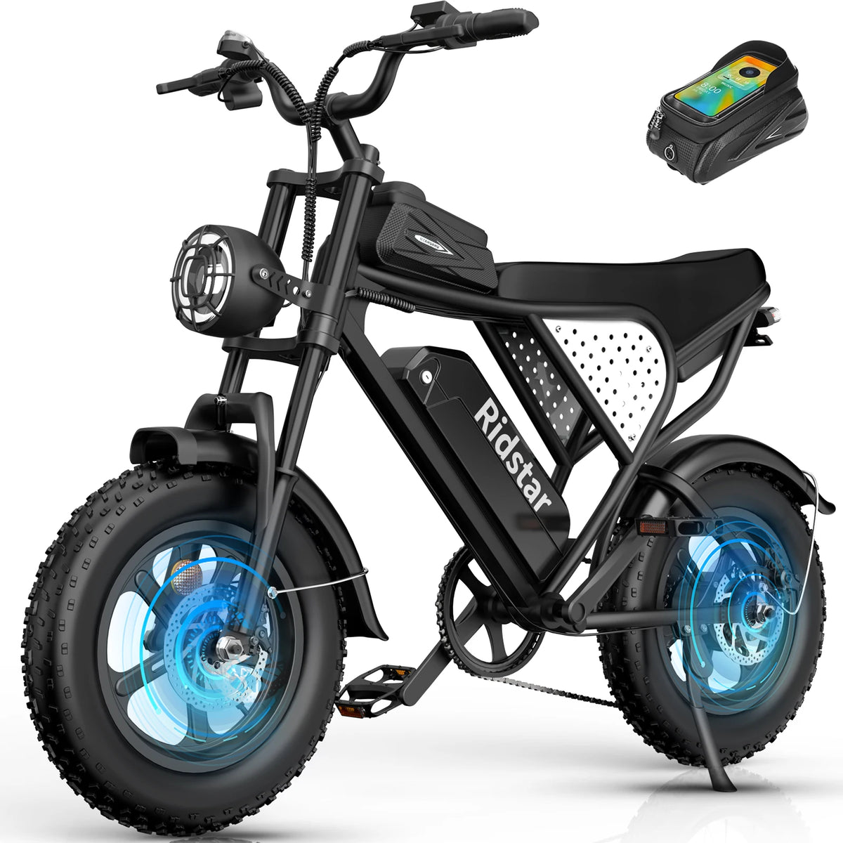16 Inch 48V 20Ah EBike Electric Moped E Bike Disc Brake 10 Years Old Boy Fat Boys Electric Bike for Children 12 Years Kids Boy MegaBDM