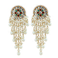 Fashion Lady Statement Jewelry Women Boho Bohemia Jhumka Indian Enamel Dangling Tassel Pearl Stud Earrings for Women