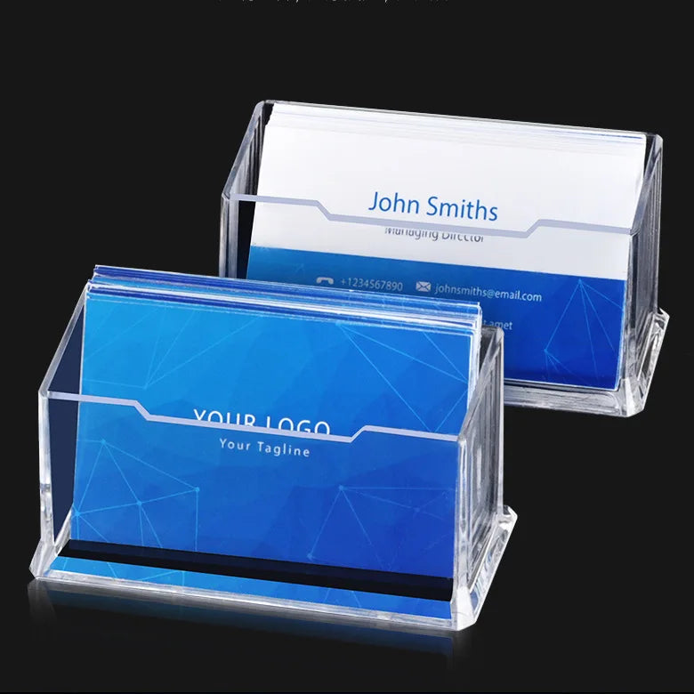Transparent Multi-Purpose Business Card & Note Holder Storage Box Single Double or Three Layers-for Office or Students