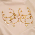 European and American C-word Open Bracelet Female Imitation Pearl Shell Stainless Steel Bracelet