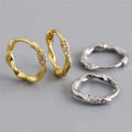 SP Luxury Fashion Zirconia Hoops Jewelry S925 Sterling Silver 18K Gold Plated Zircon Hoop Earrings