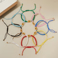 Rinhoo Colorful Lucky Sunflower Bracelets for Women Handmade Braided Wax Line Charm Friendship Bracelet Summer Beach Jewelry