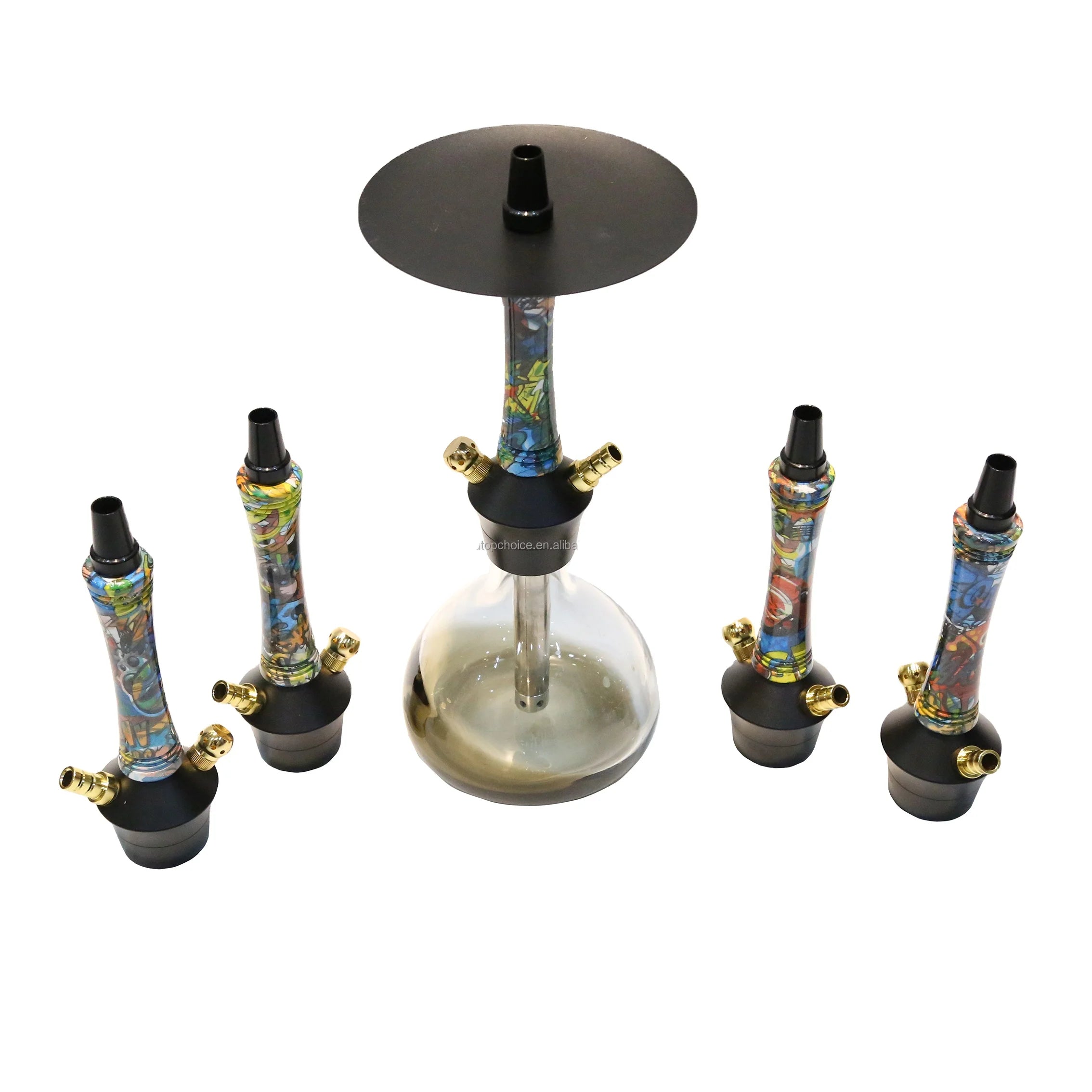 Traditional Smoking Small Aluminium Alloy Narguil Chicha Sticker Sheesha Design Hookah Set for Shisha Narguile Huka