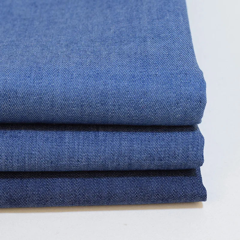 Factory Price 35% Polyester 65% Cotton Twill Woven Washed 3.8oz Denim Fabric Stock for Jeans Boys Girls & Shoes