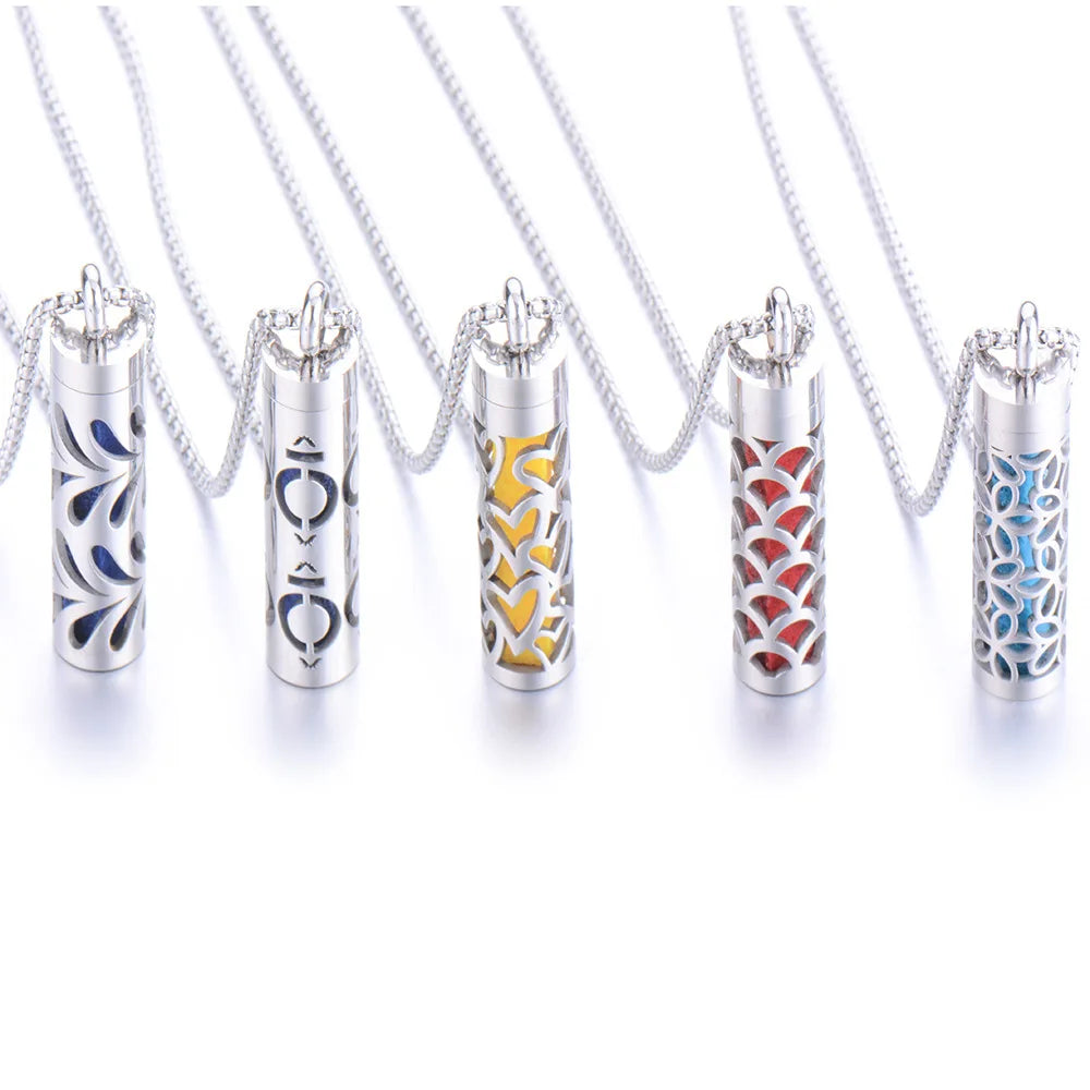 Unique Oil Necklace Stainless Steel Perfume Bottle Diffuser Pendant Necklace for Women