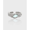 High Quality New Design S925 Sterling Silver Creative Irregular Grain Moonstone Rings for Women JLB0035