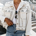 Cool Women Girl Jacket Long Sleeve Female Top Rivet Coat Motorcycle Style Biker Jackets