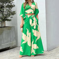 Wholesale 2026 Autumn New Printed Temperament Commuting High Waist Sexy Fashion Casual Women's Set