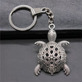 55x37mm Antique Silver Plated Antique Bronze Plated Zinc Alloy Big Turtle Keychain for Souvenirs Gift P2-ABD-C13051