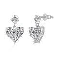 Dylam Korean Style 18K Gold Pink Cz Cubic Zirconia Diamond Drop Earring S925 Silver Cute Pink Heart Stud Earrings Women Girls