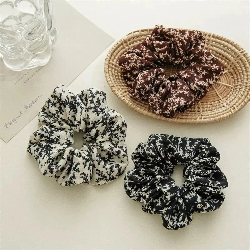 Fashion Flower Elegant Scrunchy Hair Ties Bobble Elastic Hair Bands Soft Hair Scrunchies