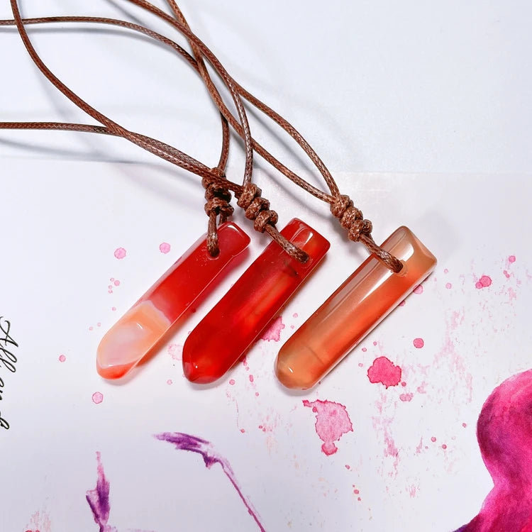 Huiying Red Agate Stone Carnelian Pendant Tiny Charms For Girls Jewelry Jewelry