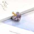 Customized High Value Natural Amethyst Cluster Special Irregular Heart Pendant