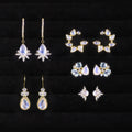 Abiding Shiny Milky Blue Moonstone Olive Pear Tear Drop Stud Earrings 925 Sterling Silver with Cubic Zirconia Topaz Side Stones
