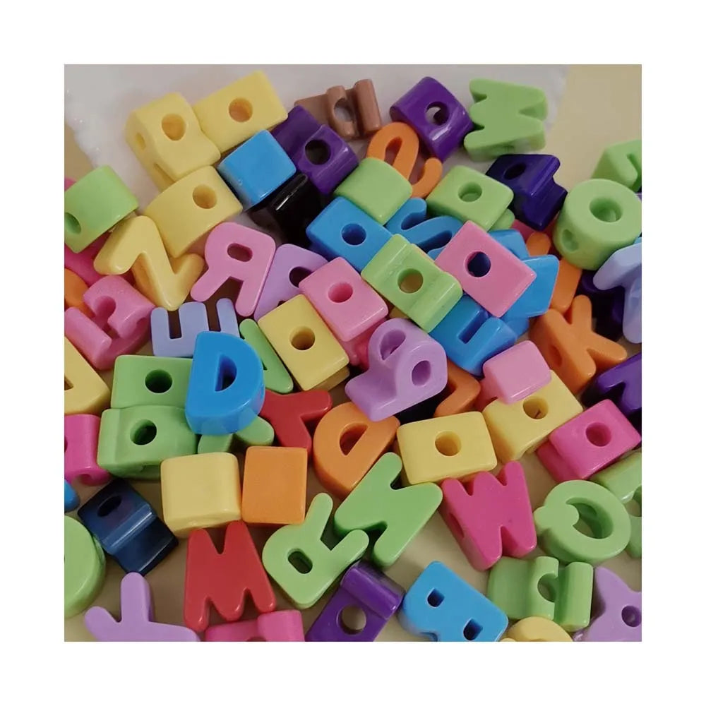New 100Pcs Colorful Acrylic Letter Beads Alphabet Beads Charms for Jewelry Making DIY Bracelets Necklaces Keychain Pen  Decor