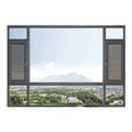 Large Double Glazed Soundproof Aluminium Casement Tilt Turn Window Other Swing Style with Louver Curtain Glass House Windows