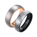 Poya High Quality Men Engagement Wedding Band 6mm Brushed Rose Gold Black Tungsten Carbide Ring