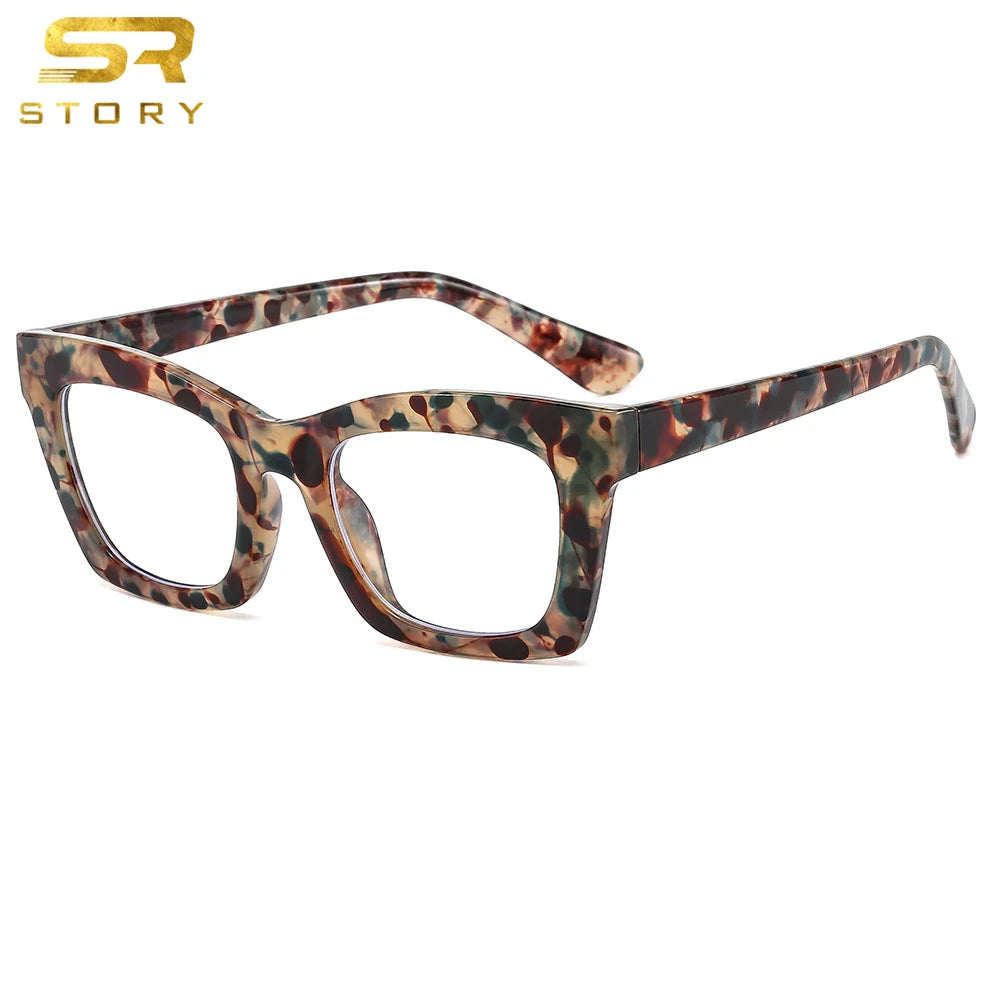 STORY XY2105 Trendy Anti Blue Light Eyeglasses Frames River Optical  Women Men Vintage Clear Lens Eyeglasses Frame Customize