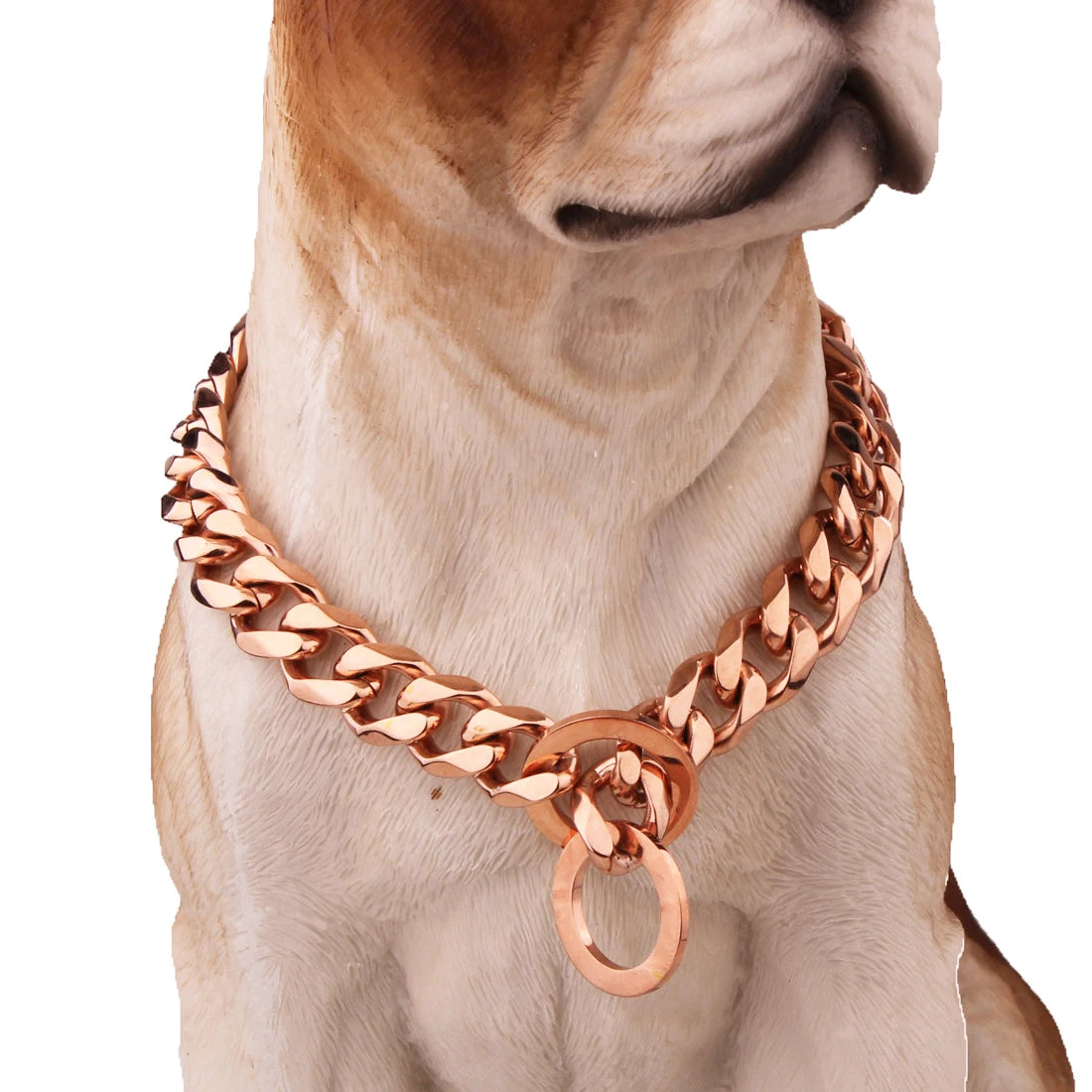 Dog Collar Gold Big Dog Chains Stainless Steel Pet Hip Hop Leads Kit Collars Leash Bully Link Cuban Dog Chain Collar