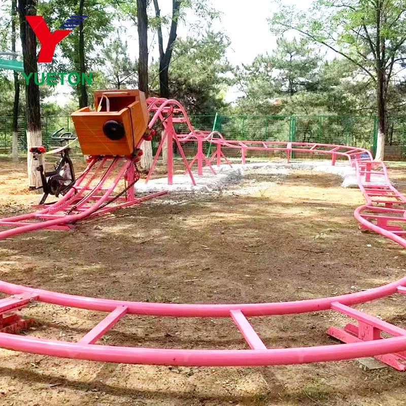 Amusement Park Equipment Manpower Driving Mini Roller Coaster Train Human Power Roller Coaster Unpowered Roller Coaster for Kids