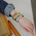 Fashion Trendy Gold Plated Alloy Bangles for Women Twist High-grade Niche Design Personality Cuff Bracelet