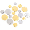 30PCS 6-25mm No Fade Charms  Pendants Stainless Steel Round One Hole Charm DIY Necklace Pendant Jewelry Finding