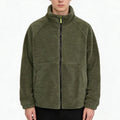 Custom Embroidery logo Stand Collar Wool Fluffy Sherpa Fleece Jacket for Men