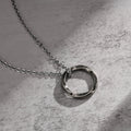 Whoopi Moss Rings Mobius Ring Necklace Jewelry Black Gun Plating Stainless Steel Rock Necklace