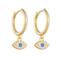 925 Sterling Silver Huggie Earrings Dainty Gold Plated Devil's Eyes Silver Hoop Earring Jewelry Women Gift