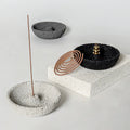 Custom Rough Texture Ash Catcher Concrete Cement Incense Stick Burner Holder Tray for Meditation