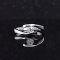 Starsgem 10k White Solid Gold Wedding Ring Roundshape Lab Grown Diamond Jewelry Ring