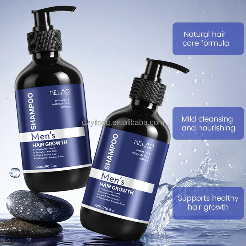 Vegan Biotin Anti-Hair Loss Shampoo for Men HALAL Hair Growth Care Sulfate-Free Thickening Hair Growth Shampoo Oem