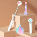 Wholesale Fun Pet Interactive Toys Cat Toys Bite Stick Feather Tassels Scalable Laser Cat Toys
