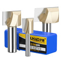 HUHAO Cleaning Bottom 1/4*3/4 Shank V Groove CNC Bit Carbide Tipped 3D V Groove Router Bits for CNC Router