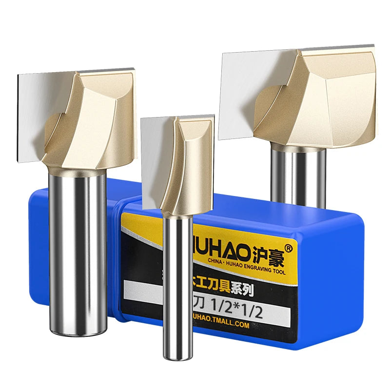 HUHAO Cleaning Bottom 1/4*3/4 Shank V Groove CNC Bit Carbide Tipped 3D V Groove Router Bits for CNC Router
