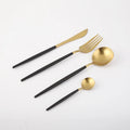 Portugal Stainless Steel Flatware White and Gold Wedding Cutlery Set