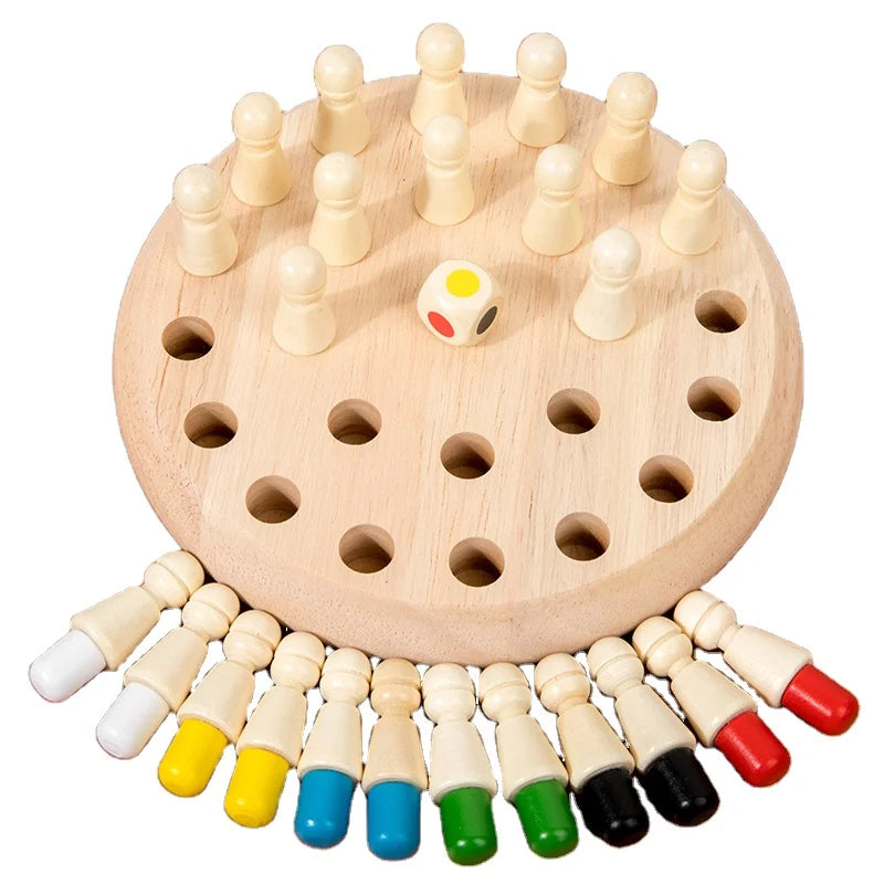 2025 Hot wooden Color memory chess Montessori educational Wood Interactive Toys memory observation training board game For kids