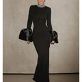 Ocstrade Female Brand Bodycon Bandage Dress Women Lady Elegant Formal Winter Long Sleeve Black Chic Evening Dress for Women 2024