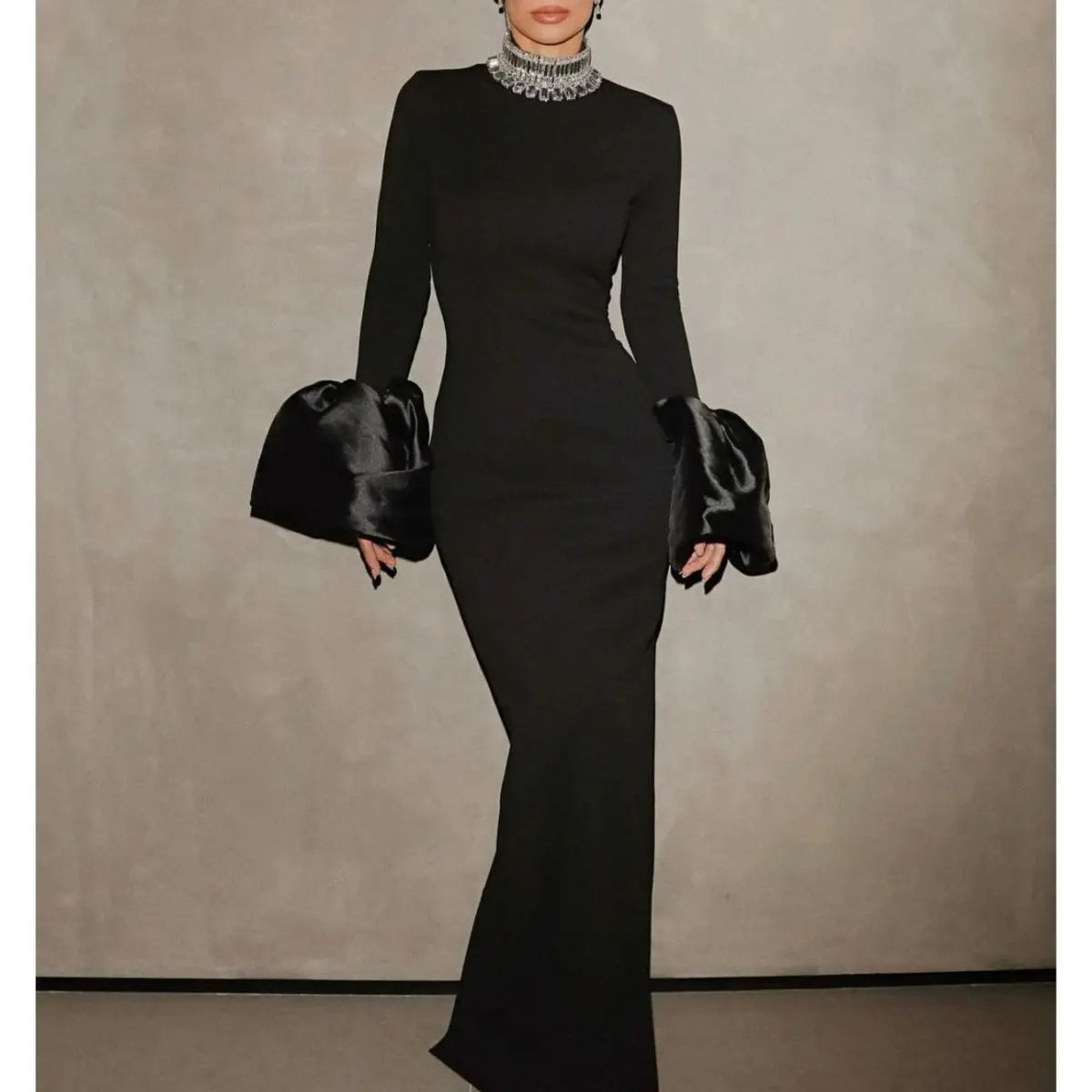 Ocstrade Female Brand Bodycon Bandage Dress Women Lady Elegant Formal Winter Long Sleeve Black Chic Evening Dress for Women 2024