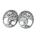 S925 Sterling Silver Vintage Matte Earrings for Women Fashion Tree of Life with Hollow Pattern Stud Earrings Jewelry Gift