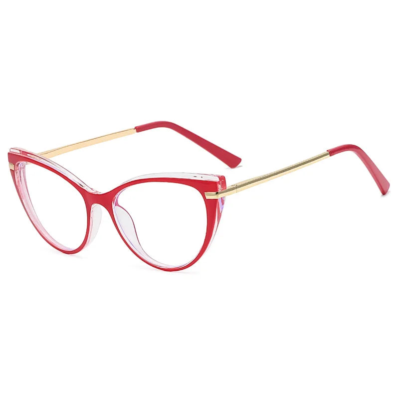 2024 Ready to Ship TR90 Transparent Red Computer Glasses Cheap Fashion Male Blue Light Glasses
